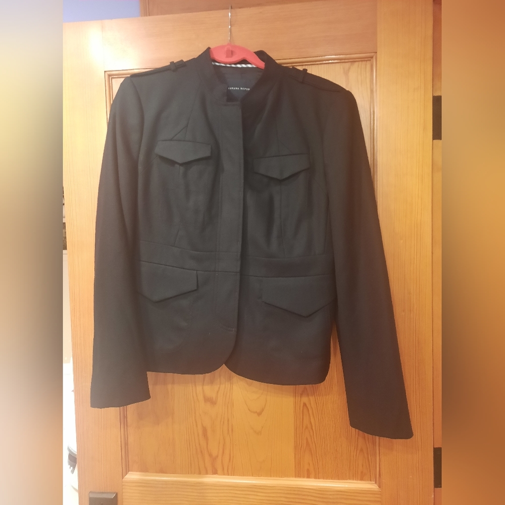 EUC Banana Republic military style wool blazer sz 12P